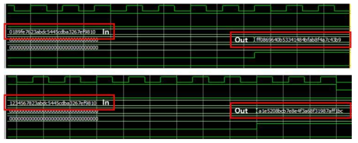 설계한 AES의 FPGA Emulation 결과