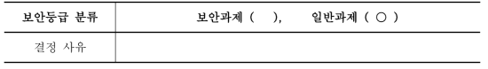 보안등급의 분류 및 결정 사유