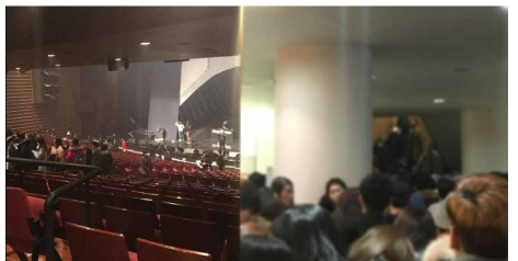 2016년 1월 부산 일리네어 콘서트에서 상부무대장치 추락사고로 공연 중단