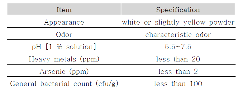 두유발효물 specification