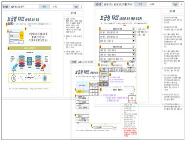 보급형 TRIZ 서비스 UI 설계 화면