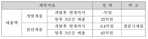 사업화 매출 계획