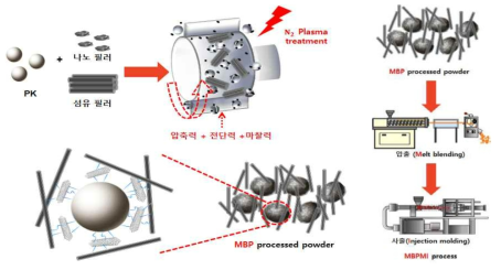 플라즈마 복합화 공정 및 MBPMI 공정의 모식도