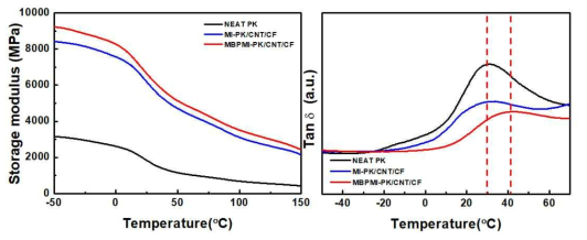 MBPMI 및 MI 공정을 통한 폴리케톤/하이브리드 탄소 필러 복합소재의 DMA 분석