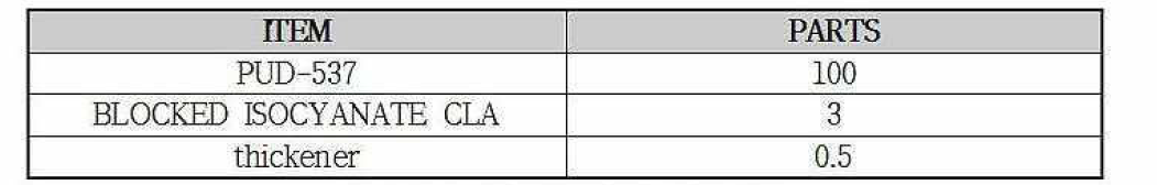 3차 코팅층(접착제층) 배합 조건