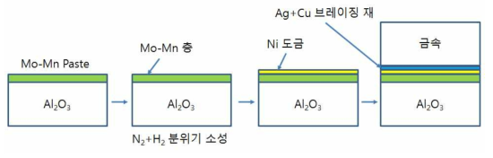 Mo-Mn Metallize 접합 프로세스