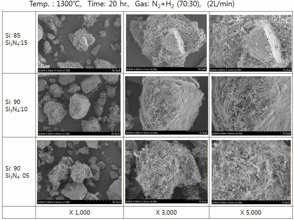 No.6 Temp.: 1300℃ Time : 20 hr. Gas: N2+H2 (70:30) (2L/min)