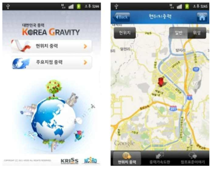대한민국 중력 스마트폰 앱