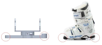 스키 부착용 발 형상