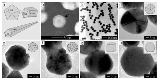 (a) SEM images showing the evolution of silver nanoparticle necklaces with ageing time; (b) bright field TEM and (c) SEM images of the same silica spheres revealing that nanoparticle necklaces form on both the upper (dotted ring) and lower (dashed ring) hemispheres