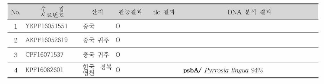 시료 정보