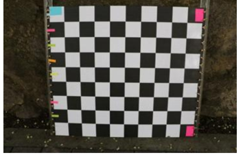 The pattern checkerboard used for estimating the calibration camera parameters