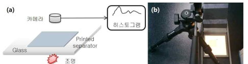 (a) 분리막 질 평가방법 개략도, (b) set-up 이미지