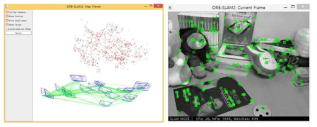사전에 ORB-SLAM으로 맵 생성하는 과정(SLAM mode)