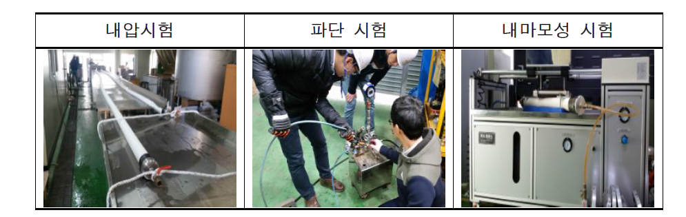 1차 개발 소방호스 시험