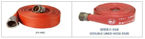 국내 개발 양면코팅 소방호스
