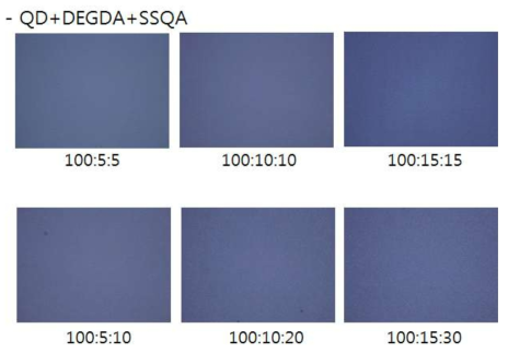 첨가제 첨가에 따른 QD/배리어 필름의 현미경 사진 6