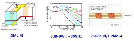 56Gbps PAM4 Ridge 구조 DML칩 (NTT)