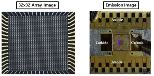 Flip-chip 구조를 갖는 micro-LED array emission 평가 샘플