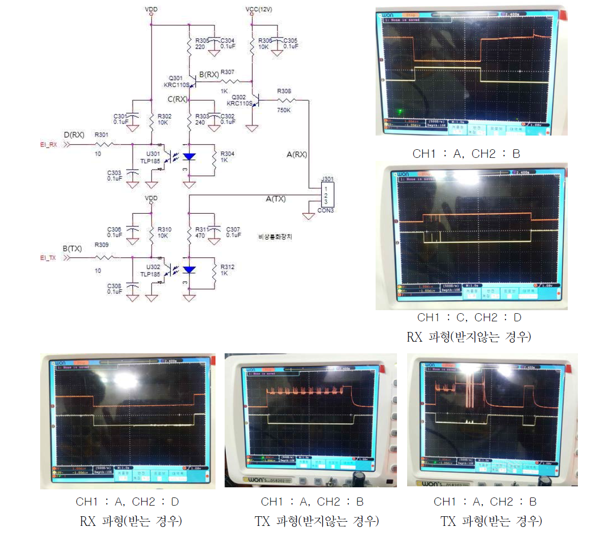 비상통화감시장치 입력회로 및 측정치