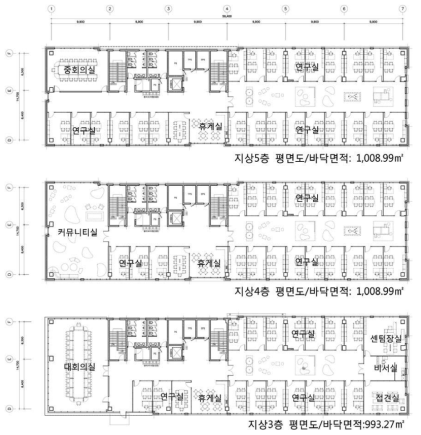 지상3,4,5층 평면도