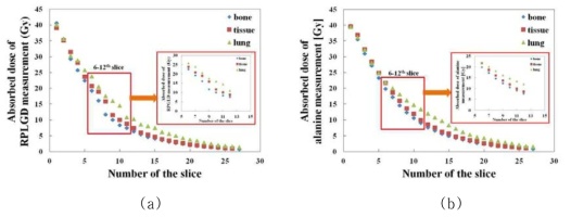 Dose distribution in the minipig physical phantom according to density of organ materials