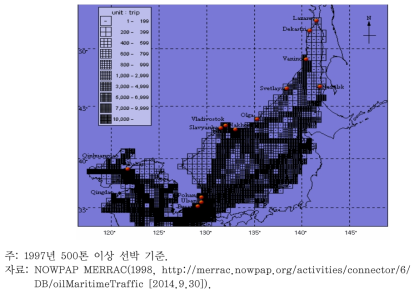북서태평양 지역의 해상 교통량 정보