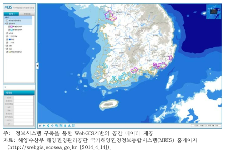 국가해양환경지리정보시스템의 환경보호구역