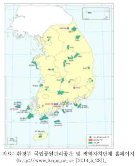 자연공원의 지정 현황