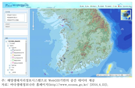 해양생태지리정보시스템의 해양보호구역