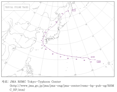 국제번호 태풍 0215호(2002년 8월 23일 발생–9월 3일 소멸)