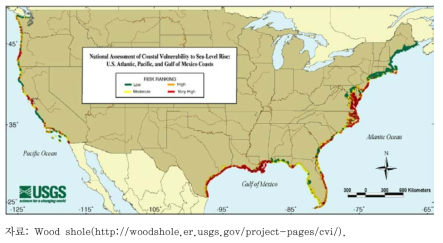 미국 USGS의 CVI를 활용한 미국 해안의 상대적 리스크 분포