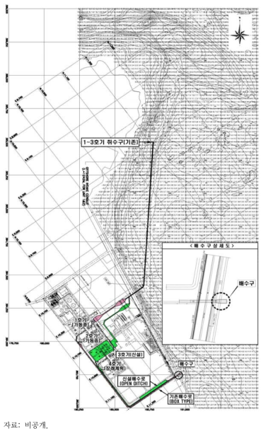 F LNG 복합 화력발전소 취·배수로 설치위치도