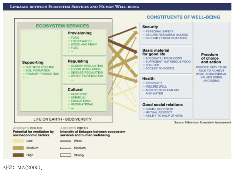 생태계 서비스와 삶의 질과의 관계