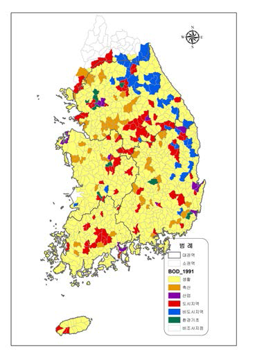 배출부하 비중(1991년)