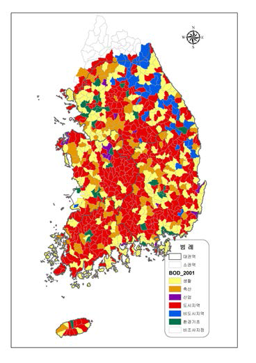 배출부하 비중(2001년)