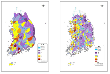 중권역과 표준유역(소권역)의 TP 현황 비교