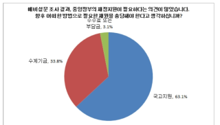 향후 재원 충당 방안에 대한 의견