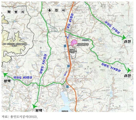 용인덕성2 일반산업단지 조성사업 위치