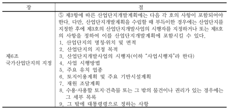 「산업입지 개발에 관한 법률」 제6조 5항