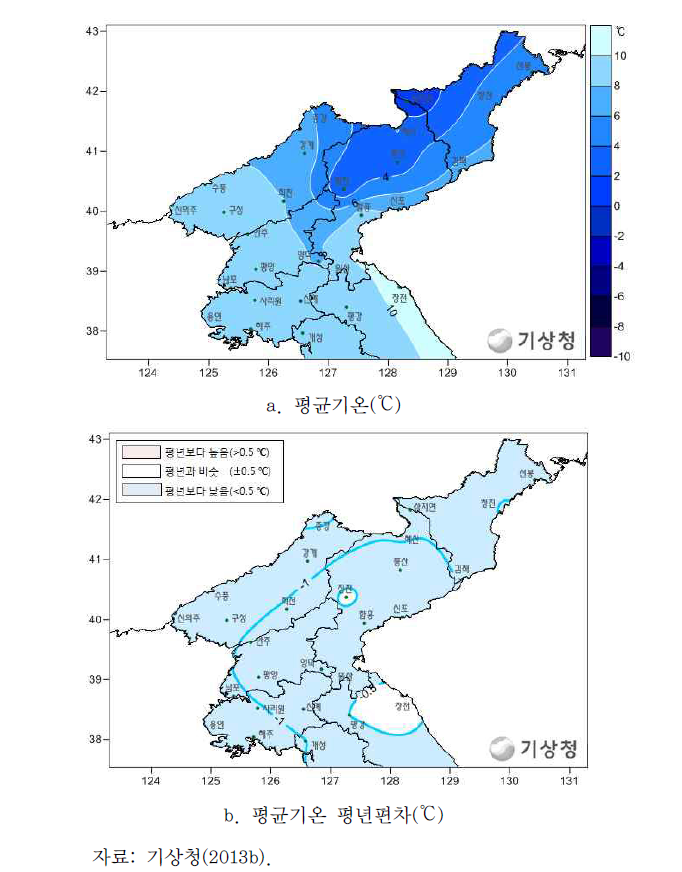 2013년 봄철 기온