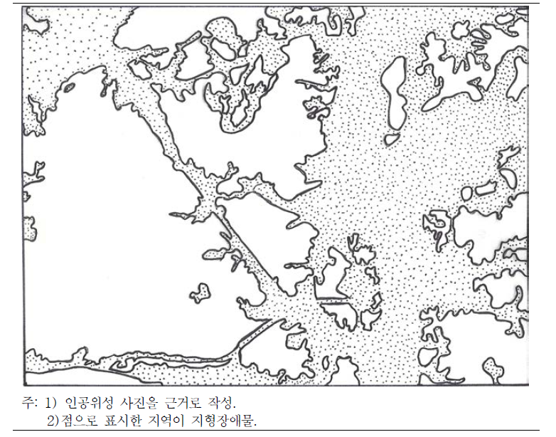 과천-성남지역의 지형장애물 지도