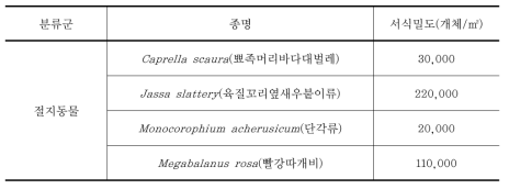 조류발전시설물 주변 부착생물상