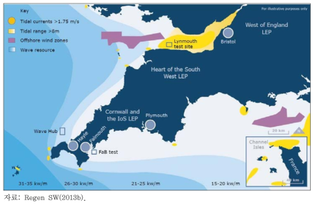 남서부 해양에너지 파크의 해양에너지 부존도