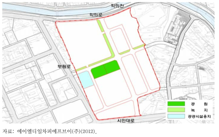 평촌 스마트스퀘어 도시첨단산업단지 개발사업 공원ㆍ녹지 및 공공시설용지 계획