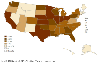 각 주의 RMP 시설 수