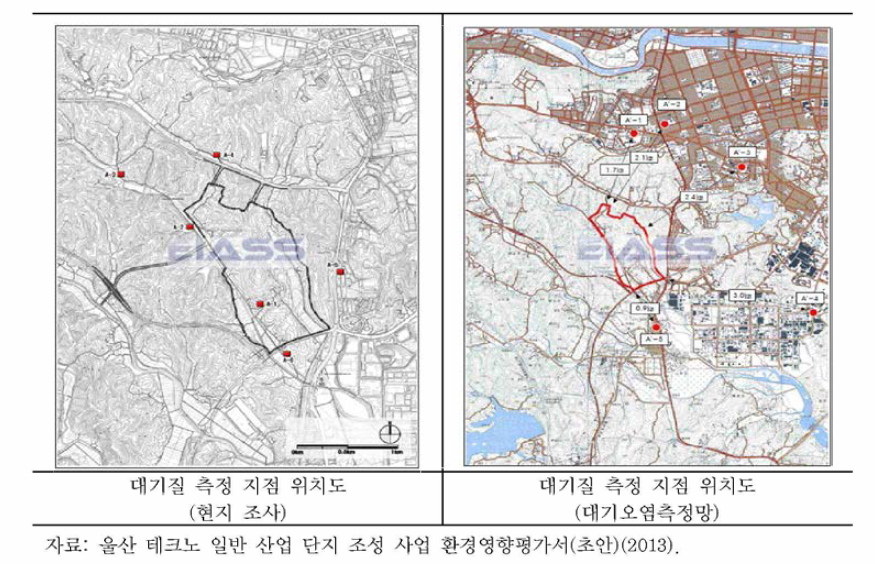 대기오염측정망 환경영향평가 적용 사례