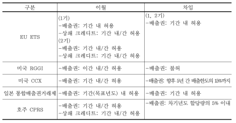 해외사례 분석 종합(이월 및 차입)