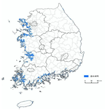 기후변화에 따른 해안 침수지역 예측 (조광우 외, 2011)