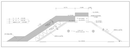 후포항 동방파제 표준단면도(5구간, 2100년 보강안)